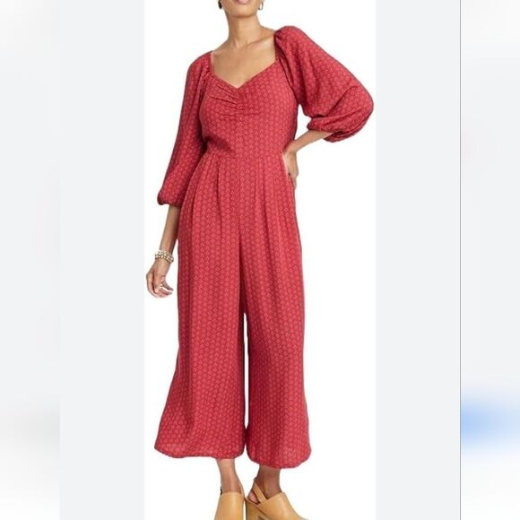 NWT Knox Rose Puff 3/4 Sleeve Jumpsuit.  Cottagecore, Tomato Girl - Picture 13 of 13